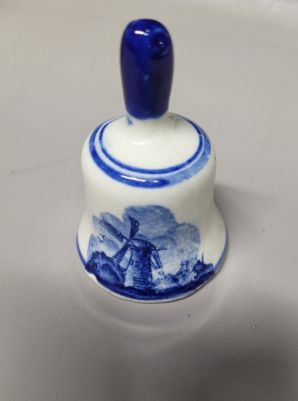 Blue and White Ceramic Delft  Bell - Decorative Home Art